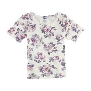 Scratch Womens Rose Pattern Graphic T-Shirt, NWT